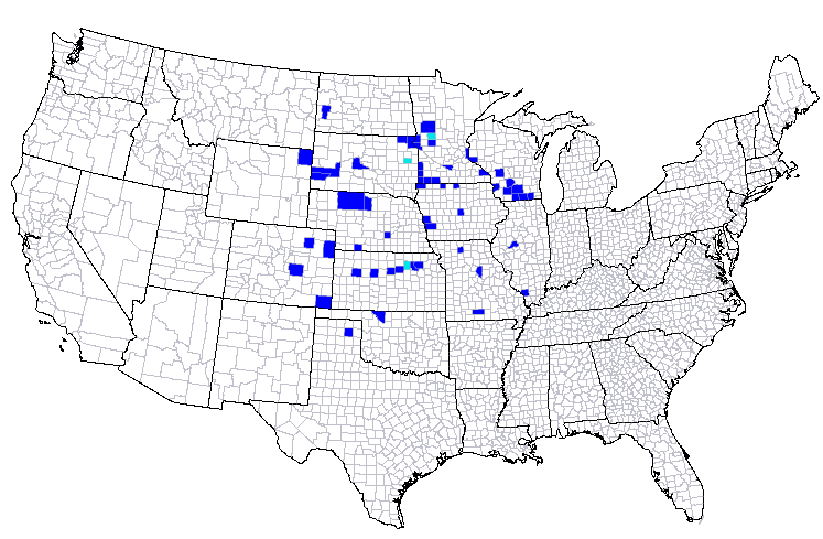 Range map of the cicadellid Flexamia albida