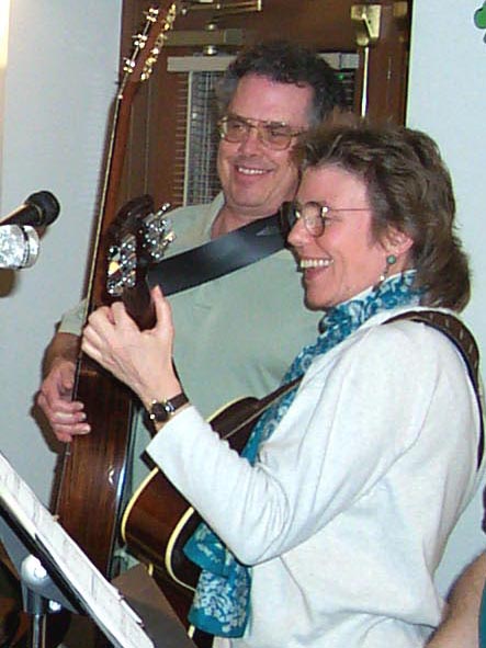 Bill and babs playing Irish tunes on St. Patrick's Day
