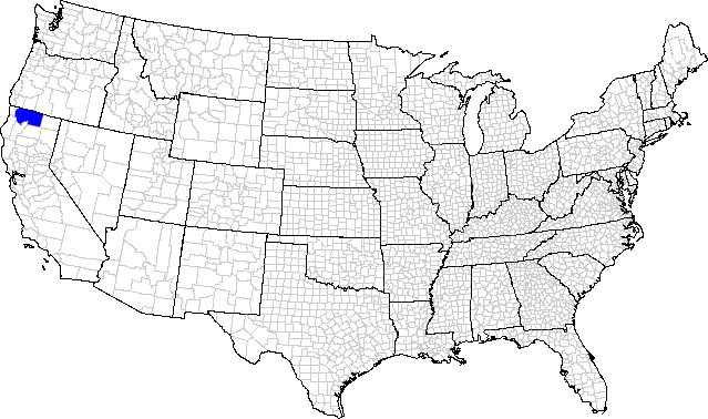 Geographic distribution by county for the leafhopper Athysanella (Amphipyga) biserrata