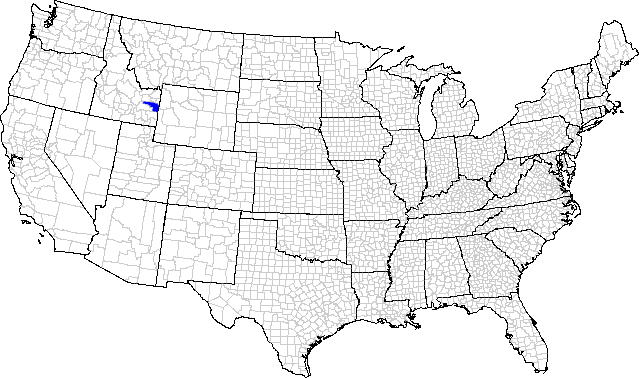 Geographic distribution by county for the leafhopper Athysanella (Amphipyga) nielsoni