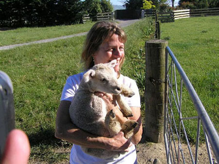 Connie & baby lamb