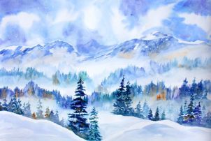 Snowy Mountain - 22x28 - sold